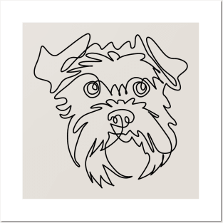 One line Schnauzer Posters and Art